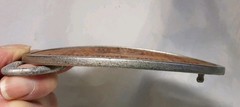 Belt Buckle Silver Tone Hart & Huntington Tattoo Co. Etched Wood Skull Wings