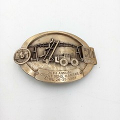 Kansas Farm 3I Show Belt Buckle Great Bend 1984 Tractor Farm Implements KS