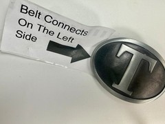 Initial Block Letter T Montana Silversmiths RARE Grey & Black Color Belt Buckle