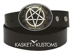 Hermetic Pentagram Belt Buckle – Ancient Esoteric Inscription Buckle – 921-SO