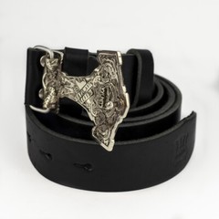 Thor&rsquo;s Hammer German silver belt buckle, Scandinavian Viking Mjolnir belt buckle