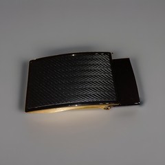 Mens Black Belt Buckle Ratchet Fashion Slide Metal NOS