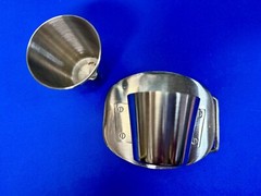Shot Glass Cup and Holder Reflective Silver Color Perfect Bar Gag Belt Buckle