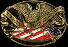 Proud to be American Buckle & Belt, Western Style Patriotic Jeans Accessory