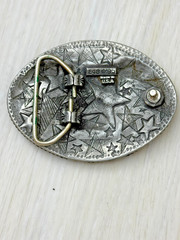 Vintage 1995 EGE Soaring Bald Eagle Silver Belt Buckle Made in USA Rockabilly 3D