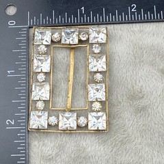 Vintage Czech Buckle Paste Stone Gold Tone