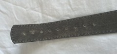Vintage 70&rsquo;s Langley Bridge Buckle Shrunken Shag Leather Brown Belt 42