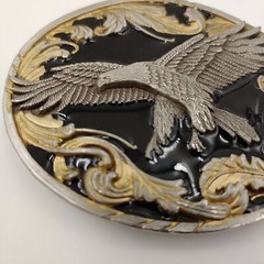 SISKIYOU A2 1995 Flying Eagle and Eagle Feathers Pewter Belt Buckle