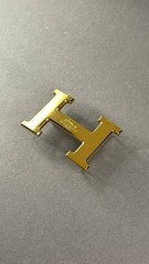 Gold H Shape Belt Buckle Brushed Gold Metal Hardware Statement Buckle