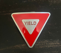 YIELD Sign Belt Buckle Fine Pewter Buckle by Great American Product – New