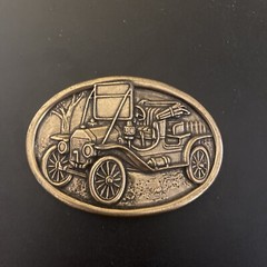 Antique Car Belt Buckle Avon Vintage Model T Brass Look Automobile Vehicle