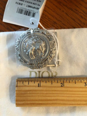 NIB RARE Peter Doig for DIOR ruthenium 35mm belt buckle lion head collectible