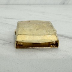 Vanguard Vintage Military Web Clamp Belt Buckle Gold Tone Made in USA Signed