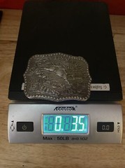 Hesston Vintage Rodeo Belt Buckle 1986 METAL Original Wrap National Finals NFR