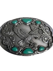 Arroyo Grande Belt Buckle 1992 Southwest Style Eagle Turquoise Colored Stones