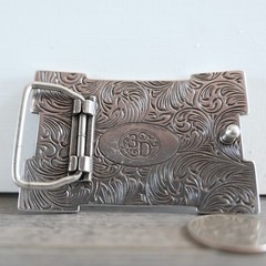 Belt Buckle Praying Cowboy Kneeling at Cross Western by 3D !!! Silver Tone