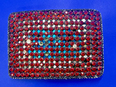 Sparkling Red Rhinestone Covered Vintage Women&rsquo;s Artisan Made Belt Buckle