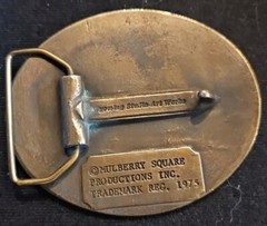 VTG Mulberry Square Productions Belt Buckle Benji Movies Wyoming Studio Art Work