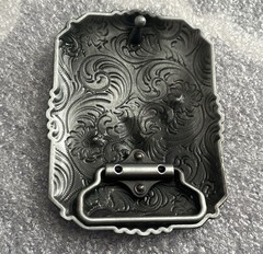 Western Floral Belt Buckle Praying Cowboy Kneeling at Cross Antique Silver Tone