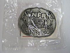 Hesston 1983 National Finals Rodeo NFR Adult Cowboy Buckle in Original Plastic
