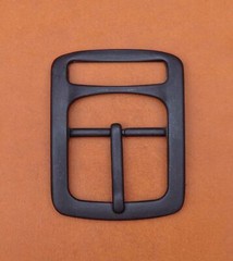 1-1/2&Prime; Heavy Duty Solid Black Matte Center Bar Leather Belt Buckle Replacement