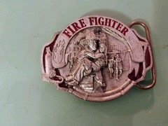 Firefighter Belt Buckle Pewter Siskiyou 1998 Pre-Loved