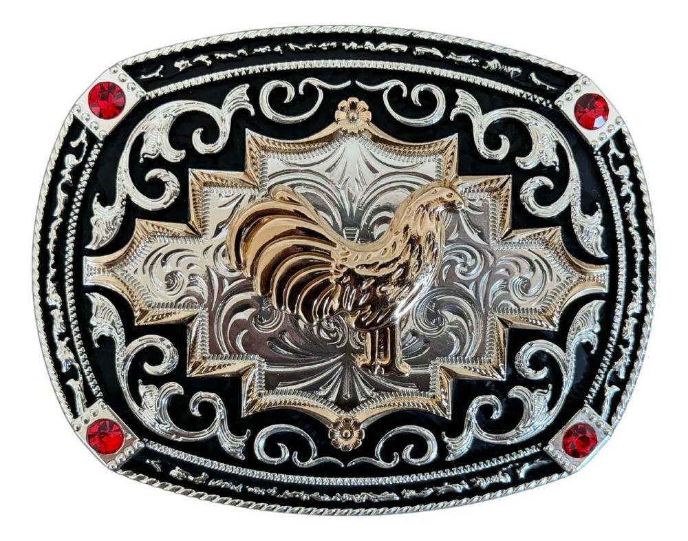 Mexican Rooster Chicken Charro Cowboy Belt Buckle Hebilla Vaquera Made In Mexico
