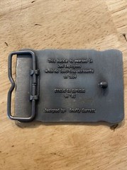 Mining Belt Buckle Collector METAL Original 1984 Safety Award Patina Miner USA