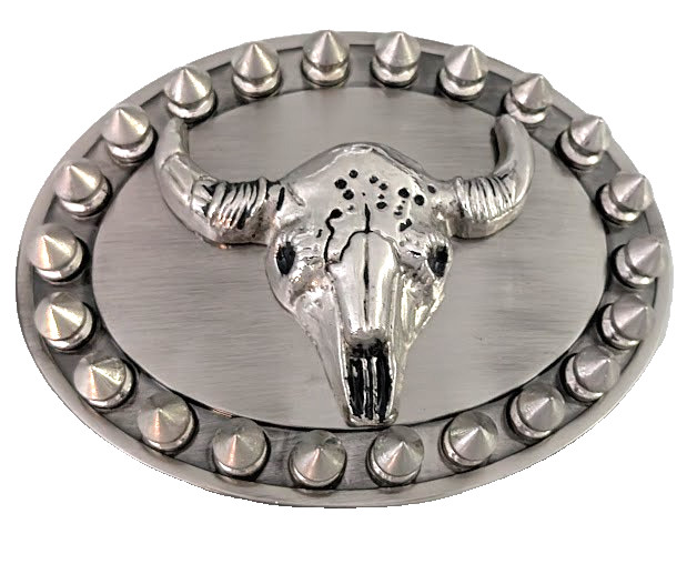 Lorn Horn Western ovan Smooth Edge Belt Buckle Stainless steel gothic punk style
