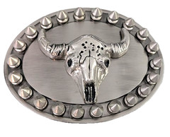 Lorn Horn Western ovan Smooth Edge Belt Buckle Stainless steel gothic punk style