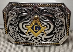 MASONIC Western Cowboy Belt Buckle Hebilla Vaquera MASONICA