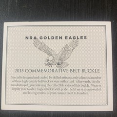 2015 NRA Golden Eagles Limited Edition Belt Buckle