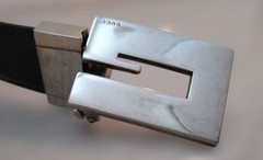 GUCCI buckle belt G Logo Silver hardware Made in Italy Leather Black Brown Men&rsquo;s