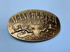 Manchester Ltd Lions Crest Clothing Company Silver Color Metal Belt Buckle