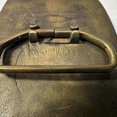 Solid Brass Mens Western Belt Buckle Lineman Telephone Utility Figural 1.5in