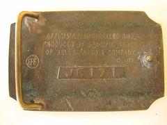 Vtg 1973 Authorized Wells Fargo & Co 1852 Solid Brass Belt Buckle Stage Coach