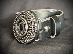 “All-Seeing Eye” Buckle Black Stone Pupil Gothic Industrial OOAK Darren McNeese