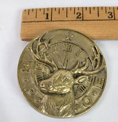 Vintage 1970s BPOE Order Elks Baron Solid Brass Belt Buckle Taiwan