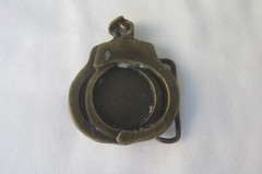 Preowned Vintage Brass Belt Buckle – Brass Handcuffs – 2 1/2 in Diameter