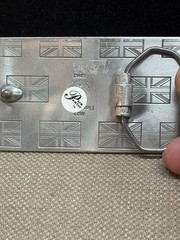Union Jack British Flag Belt Buckle Pewter Vintage 4622 3 1/2&Prime;