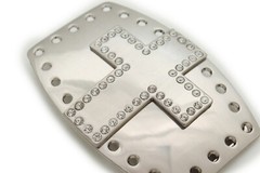 Men Women Silver Metal Rocker Gothic Fashion Buckle Cross Bling Religious Church