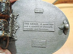 Nocona Leather Belt and 3D Flying Eagle Siskiyou Buckle Size 40 Vintage 1982 USA