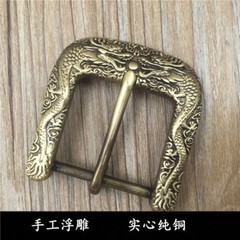 Solid Brass Men&rsquo;s Engraved Vintage Pin Buckle Belt Buckle Fits 1.5 Inch Belts；