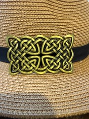Antiqued Bronze Rectangle Celtic Belt Buckle