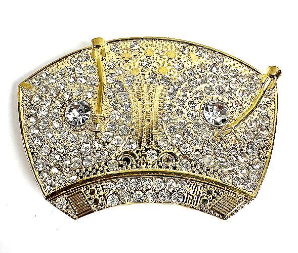 Turntables Mixer DJ Music Rhinestone HIP HOP Rock Gold Fashion Metal Belt Buckle