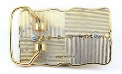 40×30 Oval Natural Lapis Cab Cabochon Gold Color Southwest Western Belt Buckle