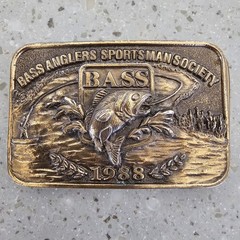 VTG Bass Anglers Sportsman Society Belt Buckle Competitive Fishing 1988