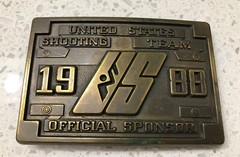 US Shooting Team Olympiad XXIV Belt Buckle 1988 Seoul Korea Offical Sponsor