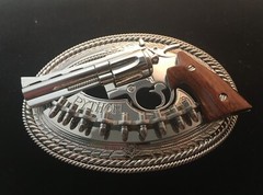 (MADE BY ORDER) BUCKLE HANDMADE STAINLESS STEEL WESTERN STYLE GUN PYTHON #2