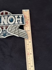 Vintage Honda Wing Motorcycle Belt Buckle Blue Red Stars Silver Tone